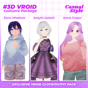 3D VRoid Outfit Pack Cozy & Stylish Everyday Wear for VRoid Models | VRoid Clothes, VRoid Costume, VRoid Fashion