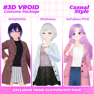 3D VRoid Outfit Pack Elegant & Chic Long Coat Fashion for VRoid Models | VRoid Clothes, VRoid Costume, VRoid Fashion