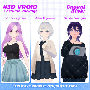 3D VRoid Outfit Pack Elegant & Cute Casual Fashion for VRoid Models | VRoid Clothes, VRoid Costume, VRoid Fashion