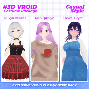 3D VRoid Outfit Pack Gothic, Cute & Casual Styles for VRoid Models | VRoid Clothes, VRoid Costume, VRoid Fashion