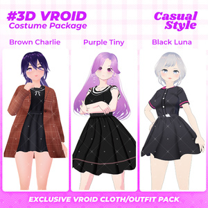 3D VRoid Outfit Pack Chic & Modern Black Dresses for VRoid Models | VRoid Clothes, VRoid Costume, VRoid Fashion