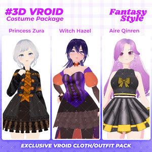 3D VRoid Outfit Pack Halloween & Fantasy-Inspired Dresses for VRoid Models | VRoid Clothes, VRoid Costume, VRoid Fashion
