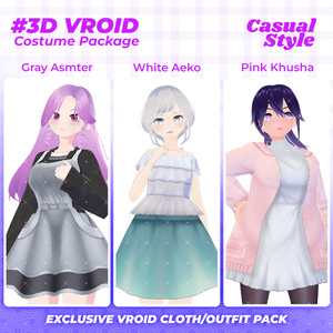 3D VRoid Outfit Pack Elegant & Soft Pastel Fashion for VRoid Models | VRoid Clothes, VRoid Costume, VRoid Fashion