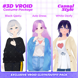 3D VRoid Outfit Pack Cozy & Cute Casual Fashion for VRoid Models | VRoid Clothes, VRoid Costume, VRoid Fashion
