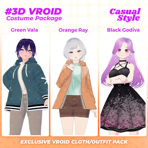 3D VRoid Outfit Pack Casual & Edgy Streetwear Fashion for VRoid Models | VRoid Clothes, VRoid Costume, VRoid Fashion