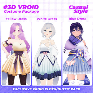 3D VRoid Outfit Pack Elegant & Enchanted Fantasy Dresses for VRoid Models | VRoid Clothes, VRoid Costume, VRoid Fashion