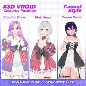 3D VRoid Outfit Pack Vibrant & Elegant Dresses for VRoid Models | VRoid Clothes, VRoid Costume, VRoid Fashion
