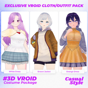 3D VRoid Outfit Pack Soft & Cool Casual Style Clothing for VRoid Models | VRoid Clothes, VRoid Costume, VRoid Fashion