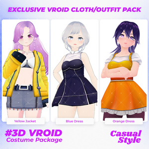 3D VRoid Outfit Pack Trendy Casual Modern Wear for VRoid Models | VRoid Clothes, VRoid Costume, VRoid Fashion