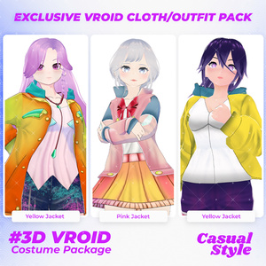 3D VRoid Outfit Pack Colorful Streetwear Jackets for VRoid Models | VRoid Clothes, VRoid Costume, VRoid Fashion