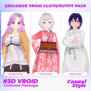 3D VRoid Outfit Pack Relaxed & Traditional Casual Clothes for VRoid Models | VRoid Clothes, VRoid Costume, VRoid Fashion