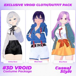 3D VRoid Outfit Pack Sporty & Playful Casual Clothes for VRoid Models | VRoid Clothes, VRoid Costume, VRoid Fashion