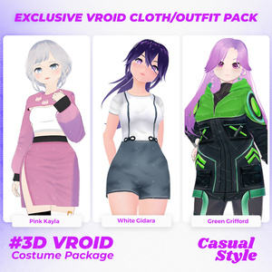 3D VRoid Outfit Pack Bold & Edgy Casual Fashion for VRoid Models | VRoid Clothes, VRoid Costume, VRoid Fashion
