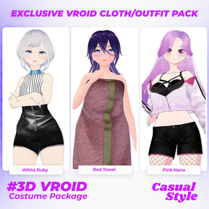 3D VRoid Outfit Pack Bold, Sporty & Relaxed Casual Looks for VRoid Models | VRoid Clothes, VRoid Costume, VRoid Fashion