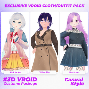 3D VRoid Outfit Pack Sweet School Vibes & Chic Urban Fashion for VRoid Models | VRoid Clothes, VRoid Costume, VRoid Fashion
