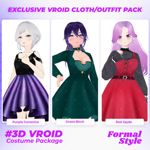 3D VRoid Outfit Pack Elegant & Graceful Formal Dresses for VRoid Models | VRoid Clothes, VRoid Costume, VRoid Fashion