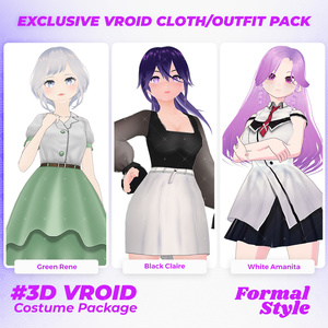 3D VRoid Outfit Pack Smart & Graceful Formal Uniform Looks for VRoid Models | VRoid Clothes, VRoid Costume, VRoid Fashion