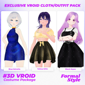 3D VRoid Outfit Pack Sleek & Stylish Formal Dresses for VRoid Models | VRoid Clothes, VRoid Costume, VRoid Fashion