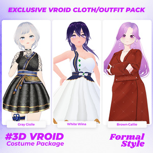 3D VRoid Outfit Pack Elegant & Refined Formal Looks for VRoid Models | VRoid Clothes, VRoid Costume, VRoid Fashion