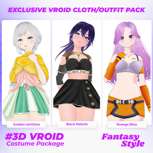 3D VRoid Outfit Pack Elegant & Heroic Fantasy Style Clothes for VRoid Models | VRoid Clothes, VRoid Costume, VRoid Fashion