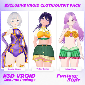3D VRoid Outfit Pack Unique & Bold Fantasy Clothes for VRoid Models | VRoid Clothes, VRoid Costume, VRoid Fashion