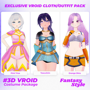 3D VRoid Outfit Pack Heroic & Stylish Fantasy Costume Collection for VRoid Models | VRoid Clothes, VRoid Costume, VRoid Fashion