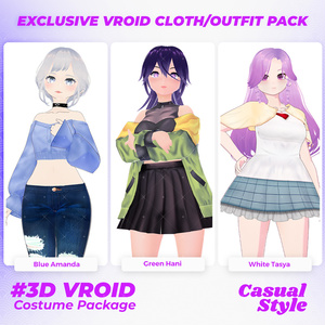 3D VRoid Outfit Pack Modern & Relaxed Casual Clothes for VRoid Models | VRoid Clothes, VRoid Costume, VRoid Fashion
