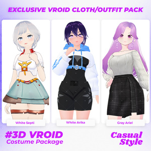 3D VRoid Outfit Pack Stylish & Playful Casual Clothes for VRoid Models | VRoid Clothes, VRoid Costume, VRoid Fashion