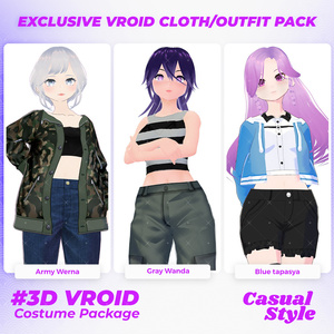 3D VRoid Outfit Pack Cool & Edgy Street Casual Clothes for VRoid Models | VRoid Clothes, VRoid Costume, VRoid Fashion