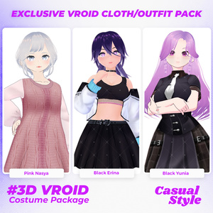 3D VRoid Outfit Pack Modern & Bold Casual Wear for VRoid Models | VRoid Clothes, VRoid Costume, VRoid Fashion