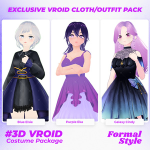 3D VRoid Outfit Pack Enchanted & Starry Formal Dresses for VRoid Models | VRoid Clothes, VRoid Costume, VRoid Fashion