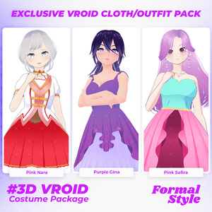 3D VRoid Outfit Pack Radiant & Elegant Formal Dresses for VRoid Models | VRoid Clothes, VRoid Costume, VRoid Fashion