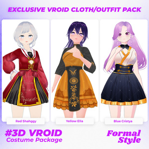 3D VRoid Outfit Pack Noble & Refined Formal Costumes for VRoid Models | VRoid Clothes, VRoid Costume, VRoid Fashion