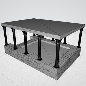 3d  階段　建物　屋根