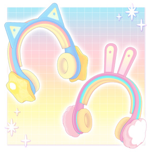 【MA対応】ゆめポップヘッドホン【3Dアクセサリー】