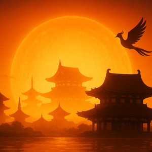 夕陽に浮かぶ幻想の都