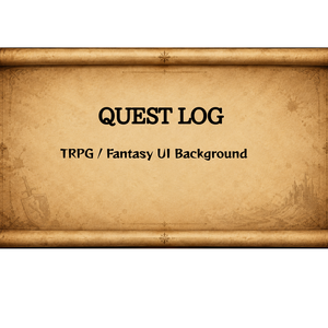 16:9 古びた羊皮紙風ファンタジーUI背景｜TRPG・配信向けスクロールインターフェース素材