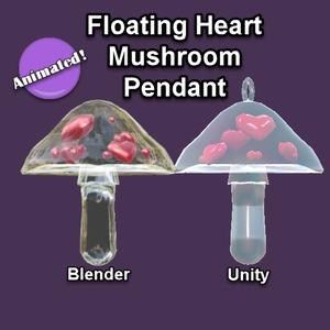 Floating Heart Mushroom Pendant