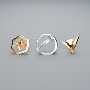 【衣装小物】Geometric Brooches - 幾何学ブローチ3種セット（lilToon/Standard対応）
