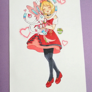 【原画】セレナとニンフィア