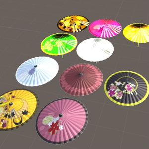 For VRCHAT] Japanese umbrella (open/close) [with animation for desktop].