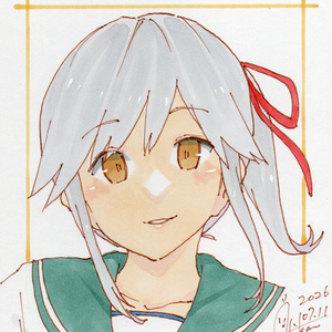 新作【色紙(小)・1枚】『艦これ③薄雲』