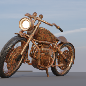 スチームパンク風でバイク風な乗り物