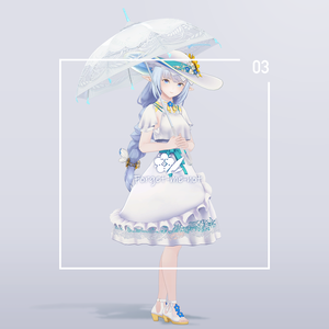 【VRC対応3D服飾モデル】Forget-me-not Resort Dress ver4.02