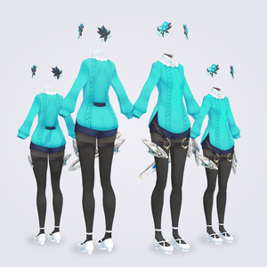【VRC対応3D服飾モデル】Forget-me-not Elves' Outerwear ver4.01