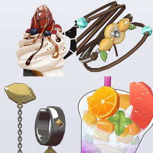【VRC対応3D雑貨モデル】「Shiny Fruits」セット ver4.00