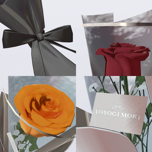 【VRC対応3D雑貨モデル】Single Rose Gift ver1.01