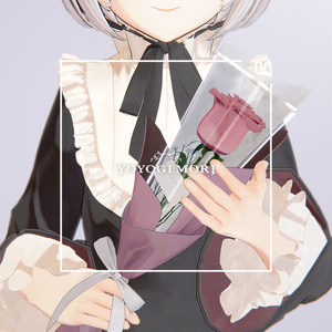 【VRC対応3D雑貨モデル】Single Rose Gift ver1.01