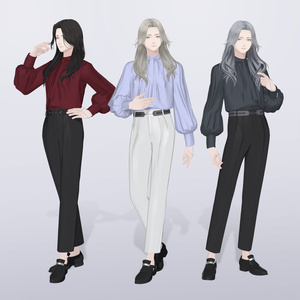 【VRC対応3D服飾モデル】FUYUMIDORI Romantic Blouse ver1.03 缩略图 6