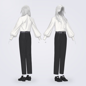 【VRC対応3D服飾モデル】FUYUMIDORI Romantic Blouse ver1.03 缩略图 2